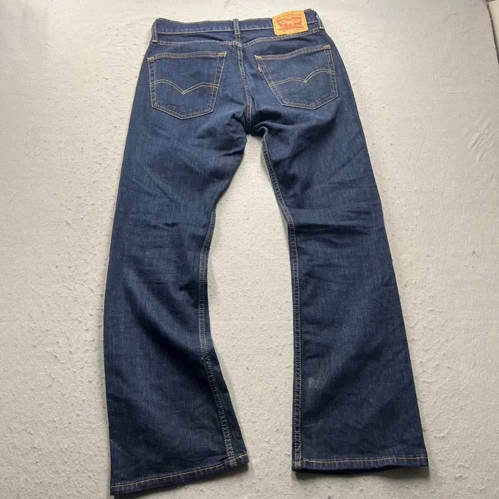 Levis 527 Slim Bootcut Jeans Mens W30 L32 Dark Wash Denim Blue 05527-0698